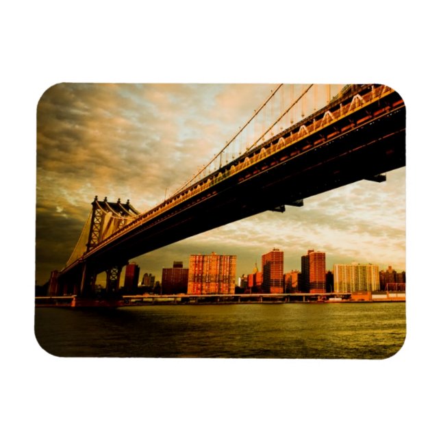 Imán La vista del puente de Manhattan desde Brooklyn (N (Horizontal)