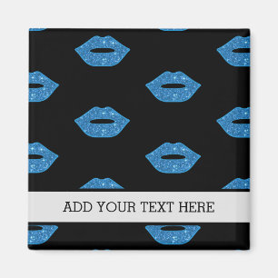 Imán Labios Brillantes Besos Azules Maquilladora Negra