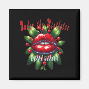 Imán Labios de muérdago de Navidad - Camiseta navideña