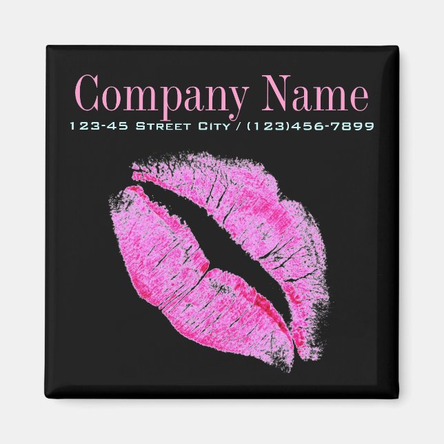 Imán labios rosados modernos maquillaje cosmetólogo art (Frente)