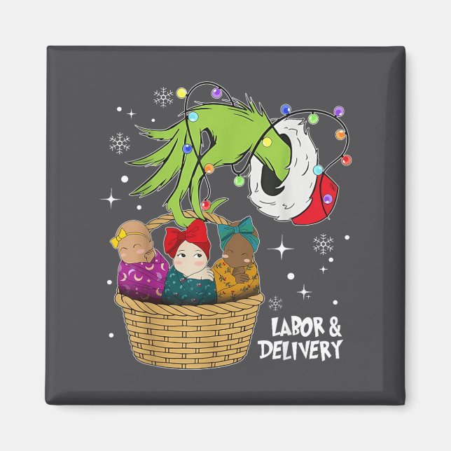 Imán Labor And Delivery Nurse Christmas Lights Snowflak (Frente)