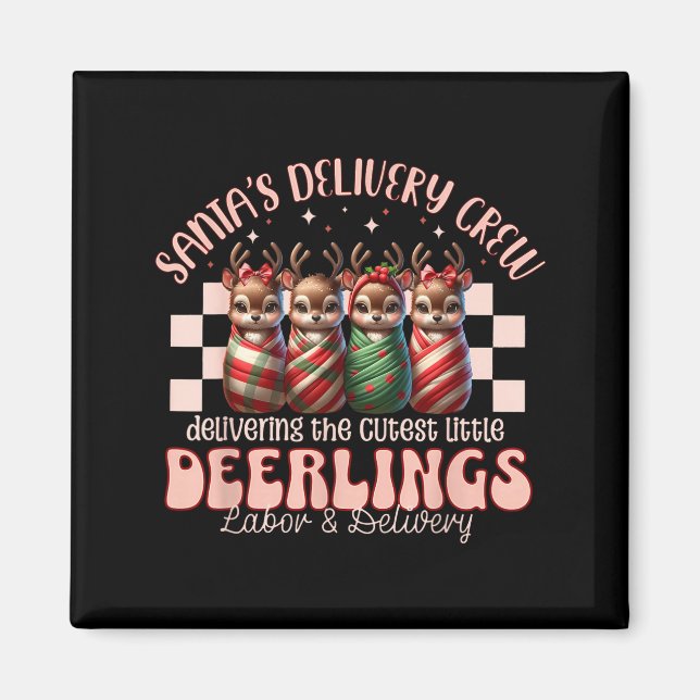 Imán Labor And Delivery Reindeer Swaddle Christmas L&am (Frente)