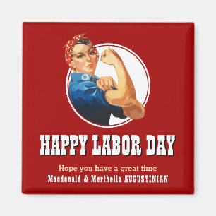 Imán LABOR DAY BBQ Rosie Riveter