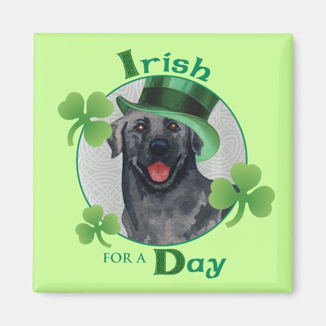 Imán Laboratorio negro de St. Patrick's Day (Frente)
