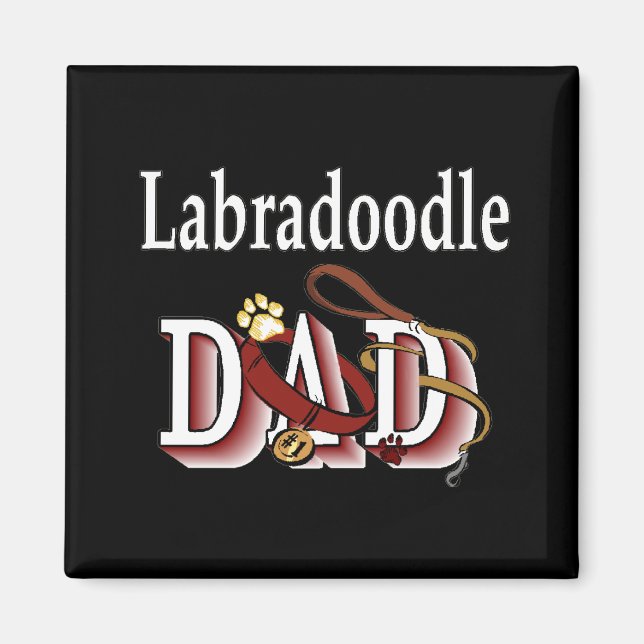 Imán labradoodle dad Magnet (Frente)
