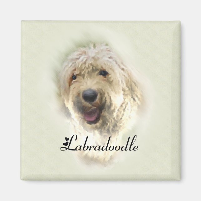 Imán Labradoodle Lovers Regalos (Frente)