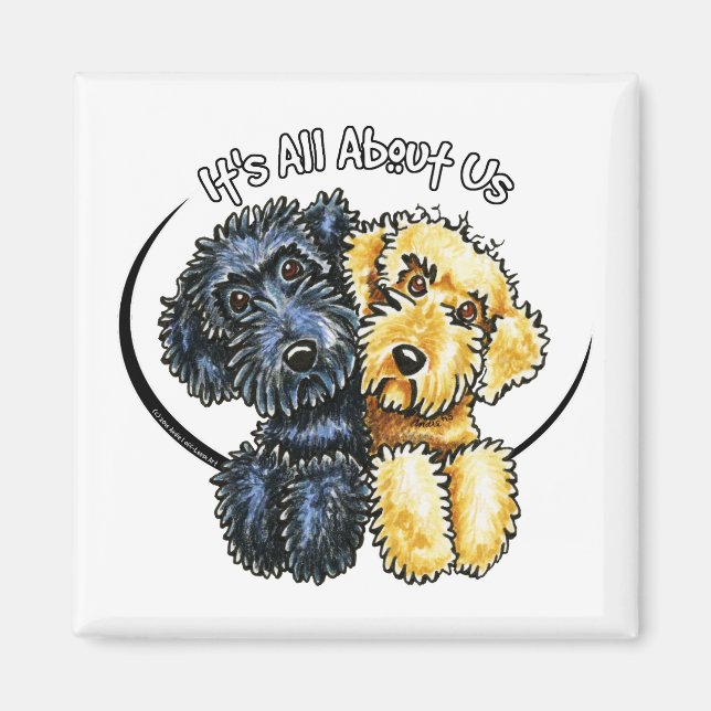 Imán Labradoodles Black Yellow IAAU (Frente)