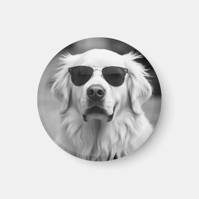 Imán Labrador Cool con Gafas de Sol – Diseño Divertido  (Frente)