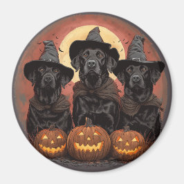 Imán Labrador de Halloween perro Gorras de brujas