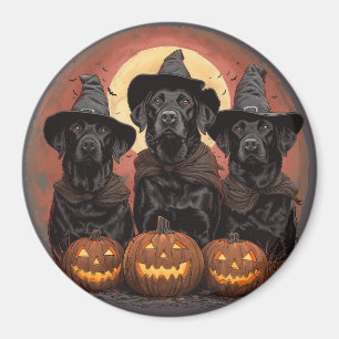 Imán Labrador de Halloween perro Gorras de brujas