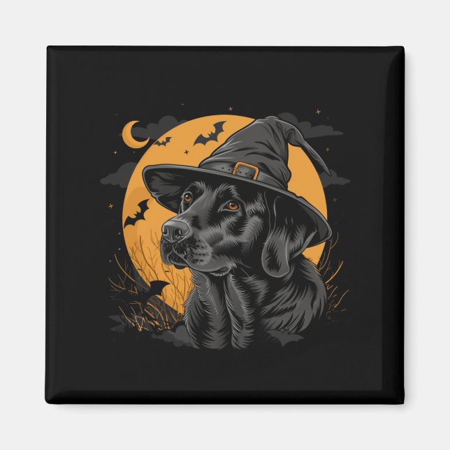 Imán Labrador Halloween Divertido Perro Negro Lindo Lab (Frente)