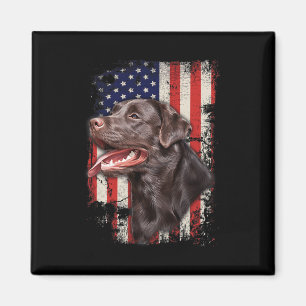 Imán Labrador Labs Bandera Patriótica Estadounidense 4 