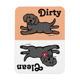 Imán Labrador negro Puppy Limpieza / Lavavajillas sucio