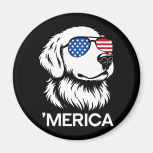 Imán Labrador patriótico bandera americana cuatro de ju