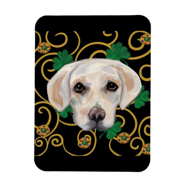 Imán Labrador Retriever blanco (Vertical)