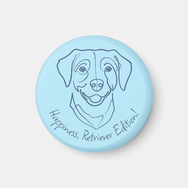 Imán Labrador Retriever. ¡Felicidad, Edición Retriever! (Frente)