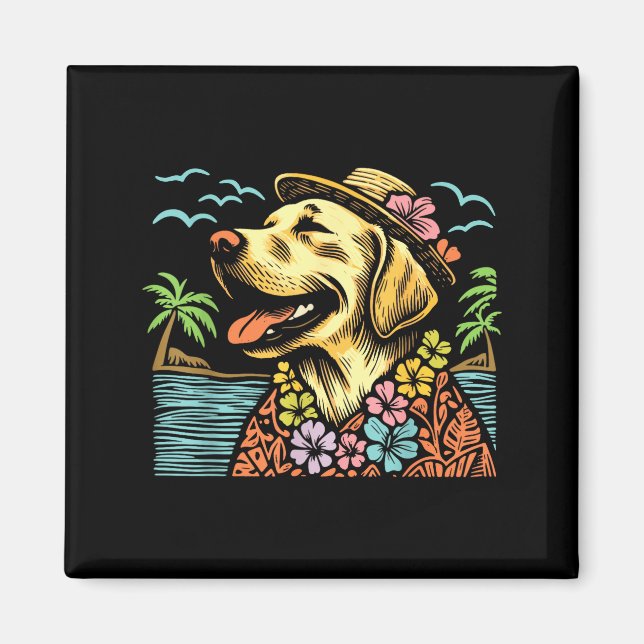 Imán Labrador Retriever Floral Trocal Summer Vibes Hawa (Frente)