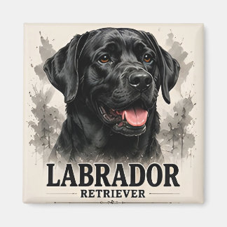 Imán Labrador Retriever Leal Perro Familiar Retrato Art