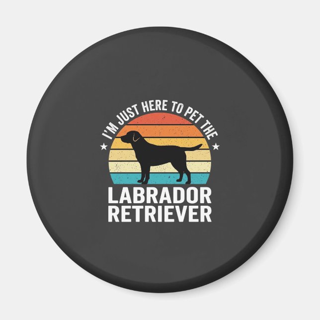 Imán Labrador Retriever Perro Retro Acariciando (Frente)