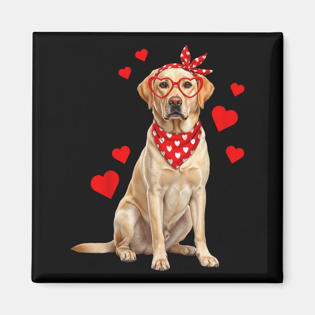 Imán Labrador Retriever Valentines Day Dog Lover Heart  (Frente)
