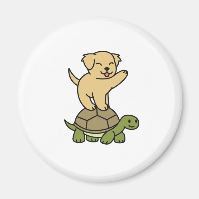 Imán Labrador Riding Tortoise (Frente)