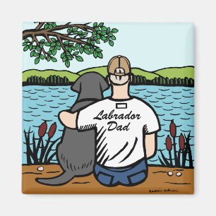 Imán Labrador y papá negros