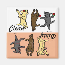 Labradores de baile feliz limpios / sucios