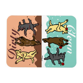 Imán Labradores de baile feliz limpios / sucios