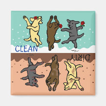 Labradores de baile feliz limpios / sucios lavapla