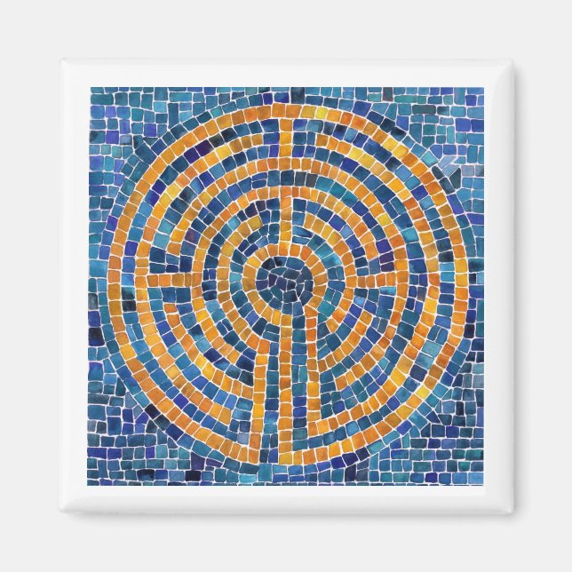 Imán LABYRINTH IV Magnet cuadrado - Blanco (Frente)