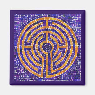 Imán LABYRINTH MOSAIC Square Magnet - Púrpura