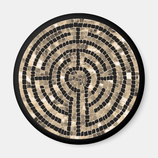 Imán LABYRINTH V Redondo Magnet - Negro (Frente)