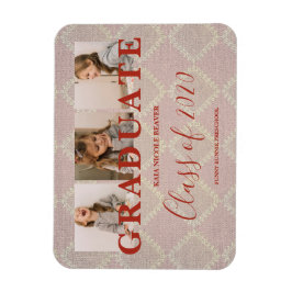 Imán Lace Pre-K Graduación 3 Fotos Textil Textura