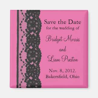 Imán Lace Save the Date Magnet (fucsia)
