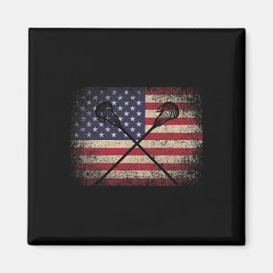 Imán Lacrosse 4 De Julio Gift Bandera Estadounidense Us