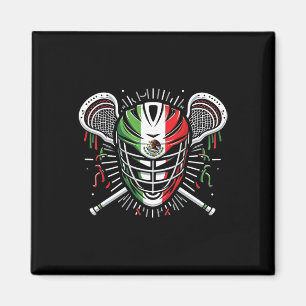 Imán Lacrosse Bandera Mexicana Helmet Stick Infierno Me
