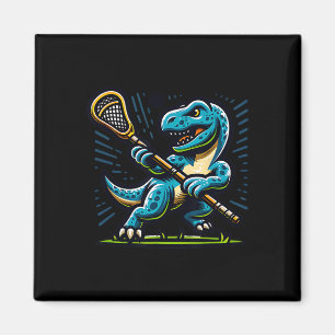 Imán Lacrosse Dinosaur Deportes Modernos Retro Divertid