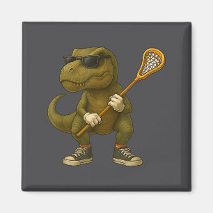 Imán Lacrosse divertido Lax Dinosaurio Niños Hombres Mu