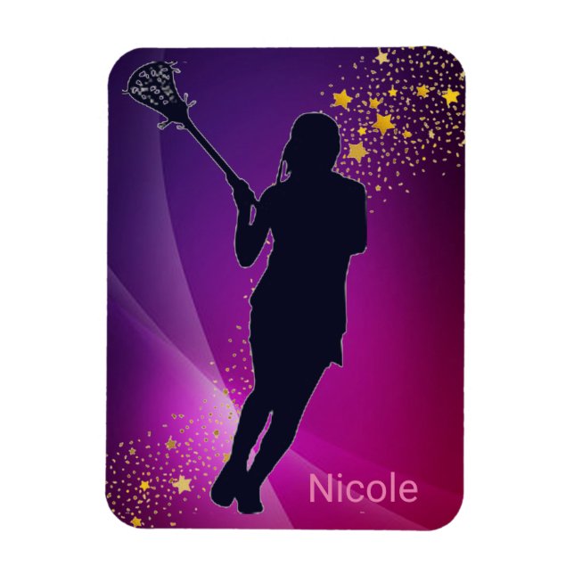 Imán Lacrosse Gold Stars Purple (Vertical)