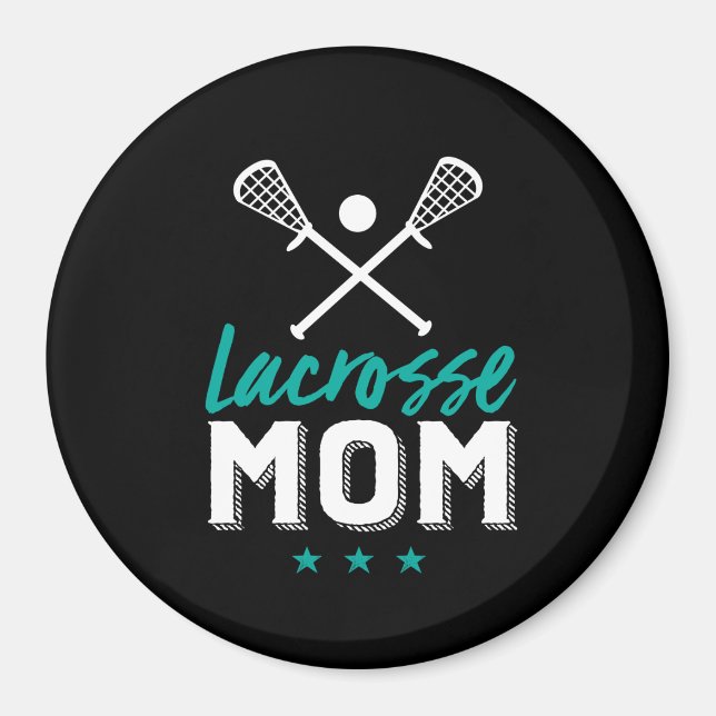 Imán Lacrosse Mom Orgullosa Madre del niño jugador de d (Frente)