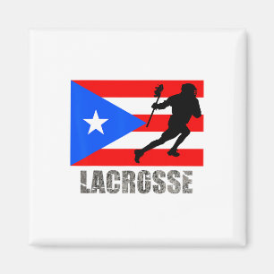 Imán Lacrosse Puerto Rico Bandera Vintage Retro Boricu