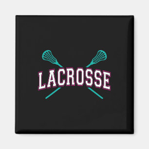 Imán Lacrosse Sticks cruzados Lax Girly Verde azulado C