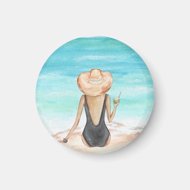 Imán ladie en la playa (Frente)