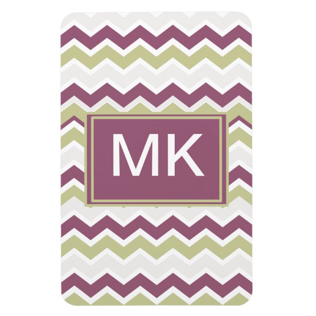 Imán Ladrillo Chevron monogramado (Vertical)