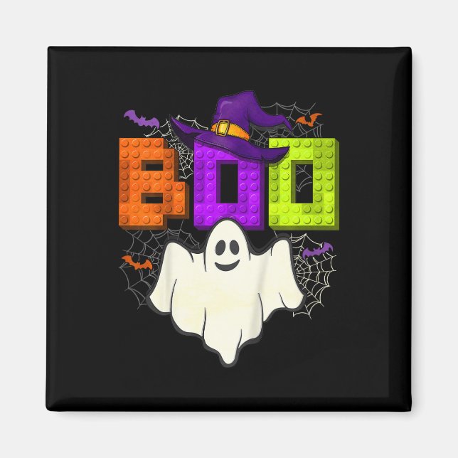 Imán Ladrillos de construcción Boo Halloween Ghost Witc (Frente)