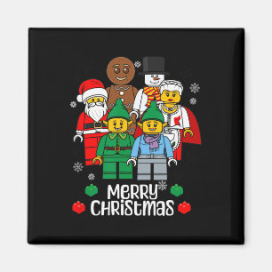 Imán Ladrillos de construcción de Feliz Navidad Santa E