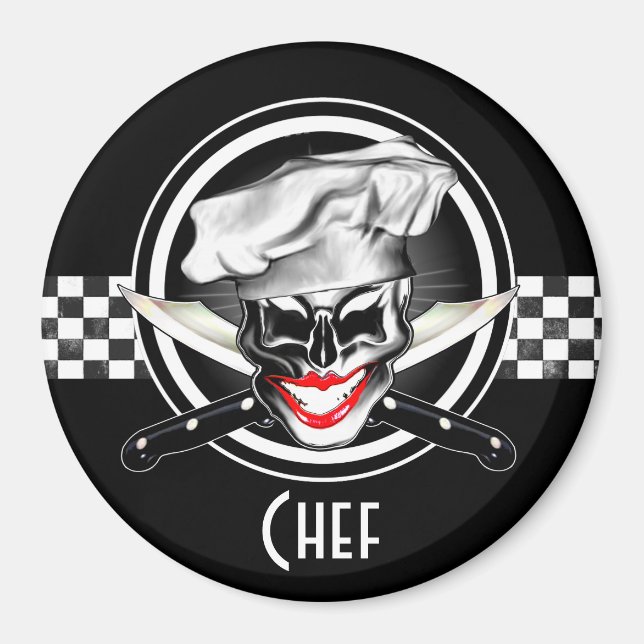Imán Lady Chef Skull (Frente)