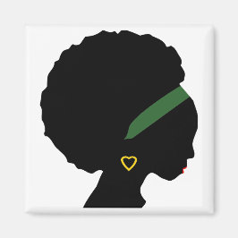 Imán Lady con Afro Silhouette