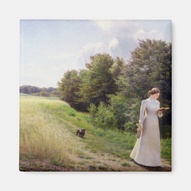 Imán Lady in White Reading (Frente)