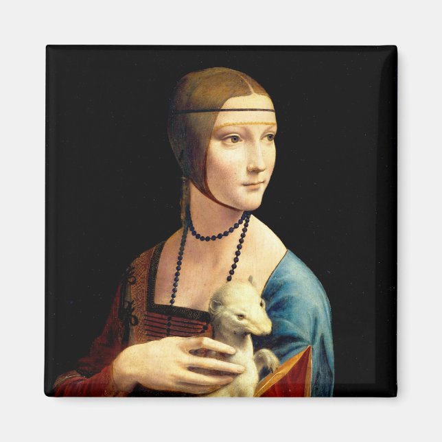 Imán Lady with an Ermine by Leonardo Da Vinci (Frente)